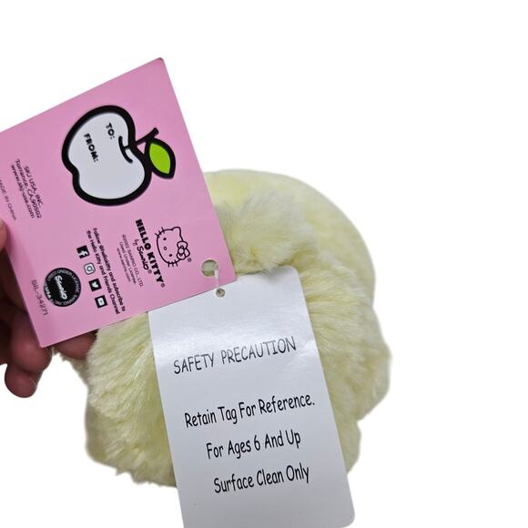 New Fluffy Bunny Hello Kitty Plush 7" Sanrio Yellow Easter Cute Kawaii Stuffed - Picture 2 of 4